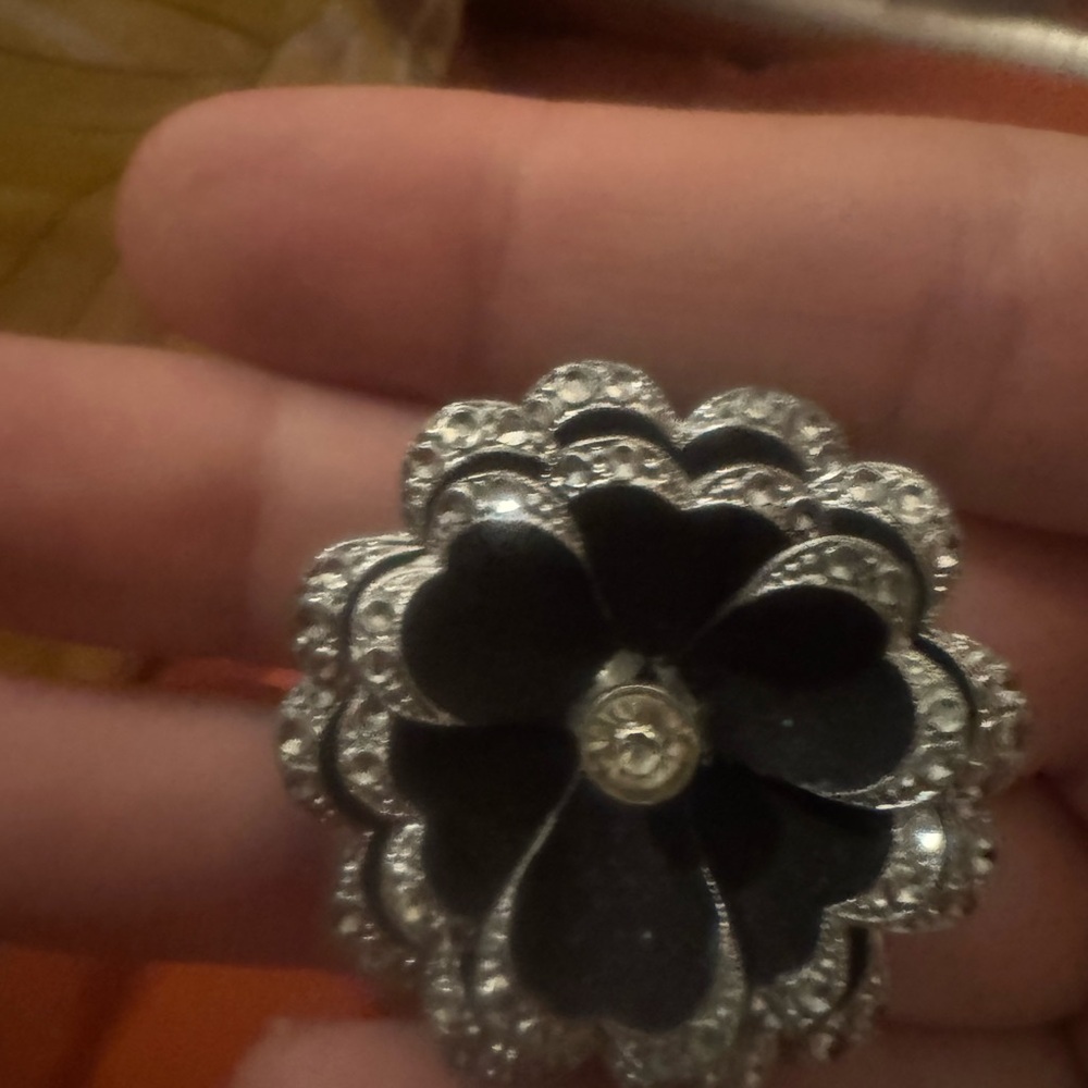 Black Flower Brooch - Women Jewelry